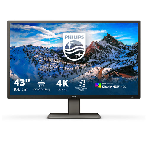 PHILIPS MONITOR 42,5 LED VA 16:9 4K UHD 4MS 400 CDM, DP/HDMI HUB USB-C, PIVOT, MULTIMEDIAL