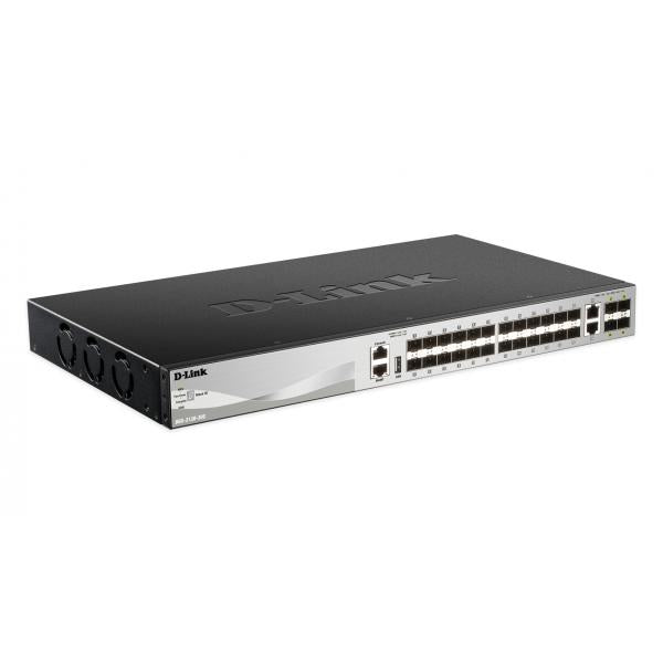 D-Link DGS-3130-30S Gestito L3 Nero, Grigio (24 SFP ports Layer 3 Stackable Managed Gigabit Switch with 2 x 10GBASE-T ports and 4 x SFP+ ports)