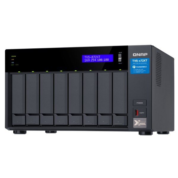 QNAP TVS-872XT NAS Tower Collegamento ethernet LAN Nero i5-8400T (QNAP TVS-872XT-i5-16G/24TB RED 8 Bay DT)