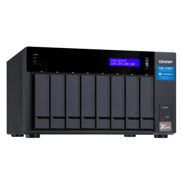 QNAP TVS-872XT NAS Tower Collegamento ethernet LAN Nero i5-8400T (QNAP TVS-872XT-i5-16G/24TB RED 8 Bay DT)