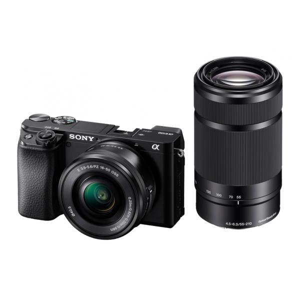 Sony 6100 + 16-50mm + 55-210mm MILC 24,2 MP CMOS 6000 x 40000 Pixel Nero (Sony Alpha 6100 APS-C Mirrorless Camera with Sony 16-50 mm and Sony 55-210mm Zoom Lenses [ Fast 0.02s Autofocus Eye Tracking Autofo)