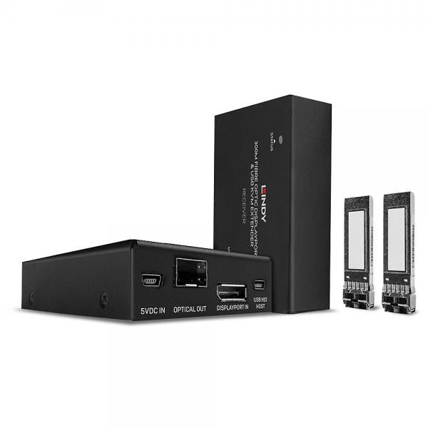 Lindy 39376 estensore KVM Trasmettitore e ricevitore (300M Fibre Optic Displayport - 1.2 Usb Kvm Extender - Warranty: 24M)