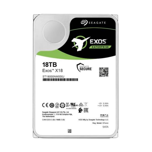 EXOS X18 18TB SATA 3.5IN 7200RPM HELIUM 512E/4KN
