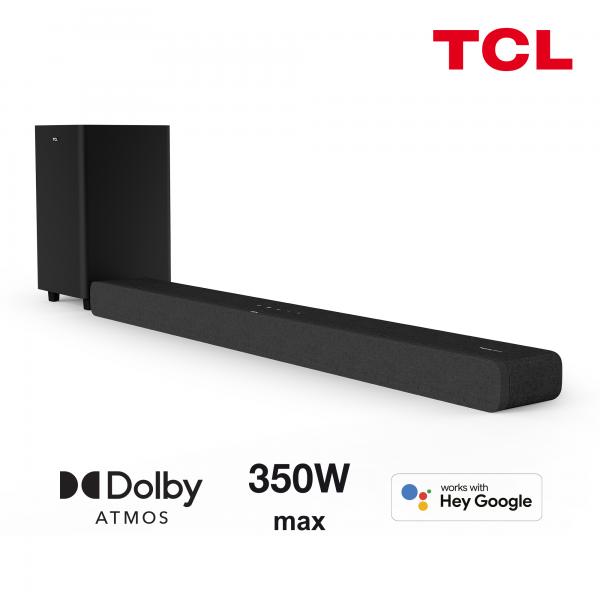 TCL 8 Series Serie 8 TS8132 soundbar 3.1.2 canali Dolby Atmos 350W (TCL 8Series TS8132 - Sound bar system - 3.1.2-channel - wireless - Wi-Fi, Bluetooth - black)