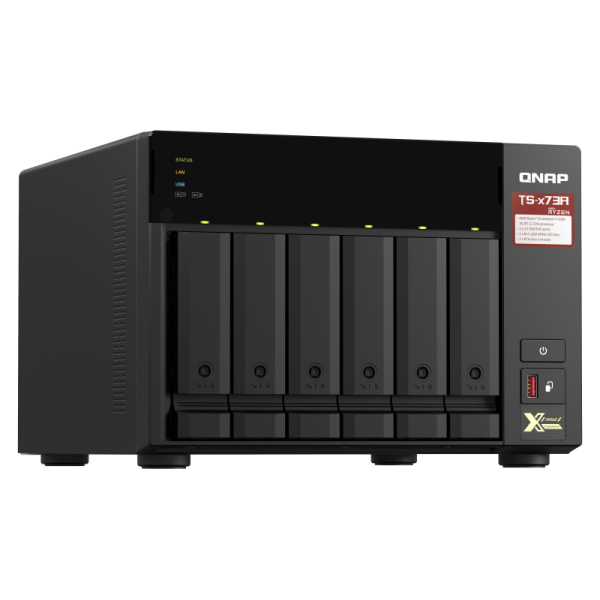 QNAP TS-673A-8G NAS Tower Collegamento ethernet LAN Nero V1500B (QNAP TS-673A-8G/18TB RED 6 Bay)