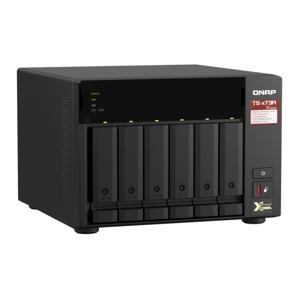 QNAP TS-673A-8G NAS Tower Collegamento ethernet LAN Nero V1500B (QNAP TS-673A-8G/18TB RED 6 Bay)