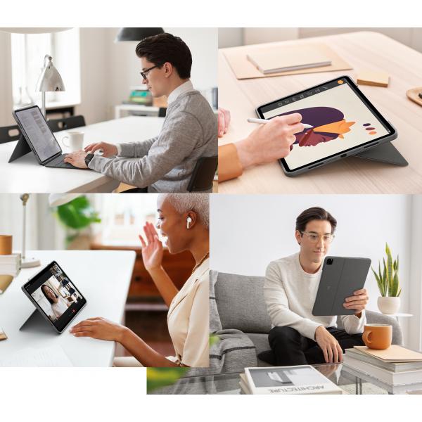 Logitech Combo Touch Grigio Smart Connector QWERTZ Svizzere (COMBO TOUCH IPAD PRO12.9IN 5.G - OXFORD GREY - CH)
