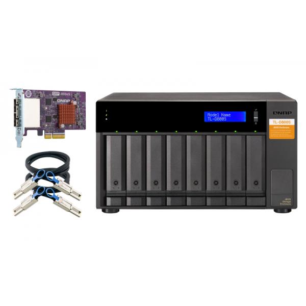 QNAP TL-D800S Box esterno HDD/SSD Nero, Grigio 2.5/3.5 (QNAP TL-D800S/24TB RED 8 Bay DT)