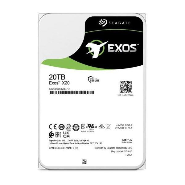 EXOS X20 20TB SATA 3.5IN 7200RPM 6GB/S 512E/4KN