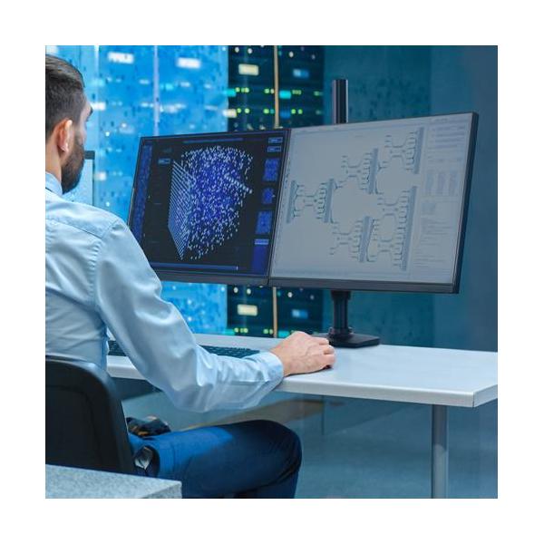 LX DUAL STACKING ARM TALL POLE MATTE BLACK