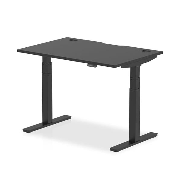 Dynamic Air Black Series Nero (Dynamic Air Black Series 1200 x 800mm Height Adjustable Desk Black Top with Cable Ports Black Leg HA01257 DD)
