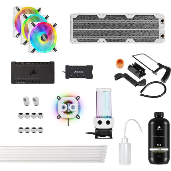 Corsair XH305i Processore Liquid cooling kit Bianco (Corsair Hydro X Series iCUE XH305i RGB PRO 360mm CPU Custom Cooling Kit - White)