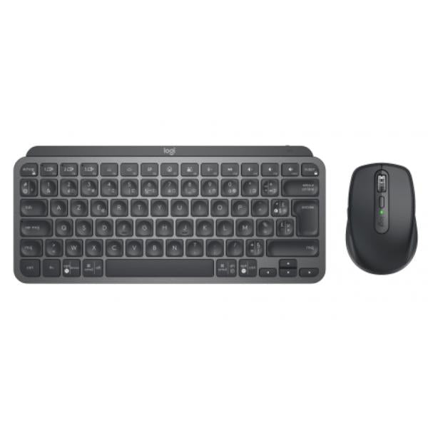 Logitech 920-011055 tastiera Mouse incluso RF senza fili + Bluetooth AZERTY Francese Grafite (MX KEYS MINI COMBO FOR BUSINESS - GRAPHITE - FRA - CENTRAL) - Versione UK