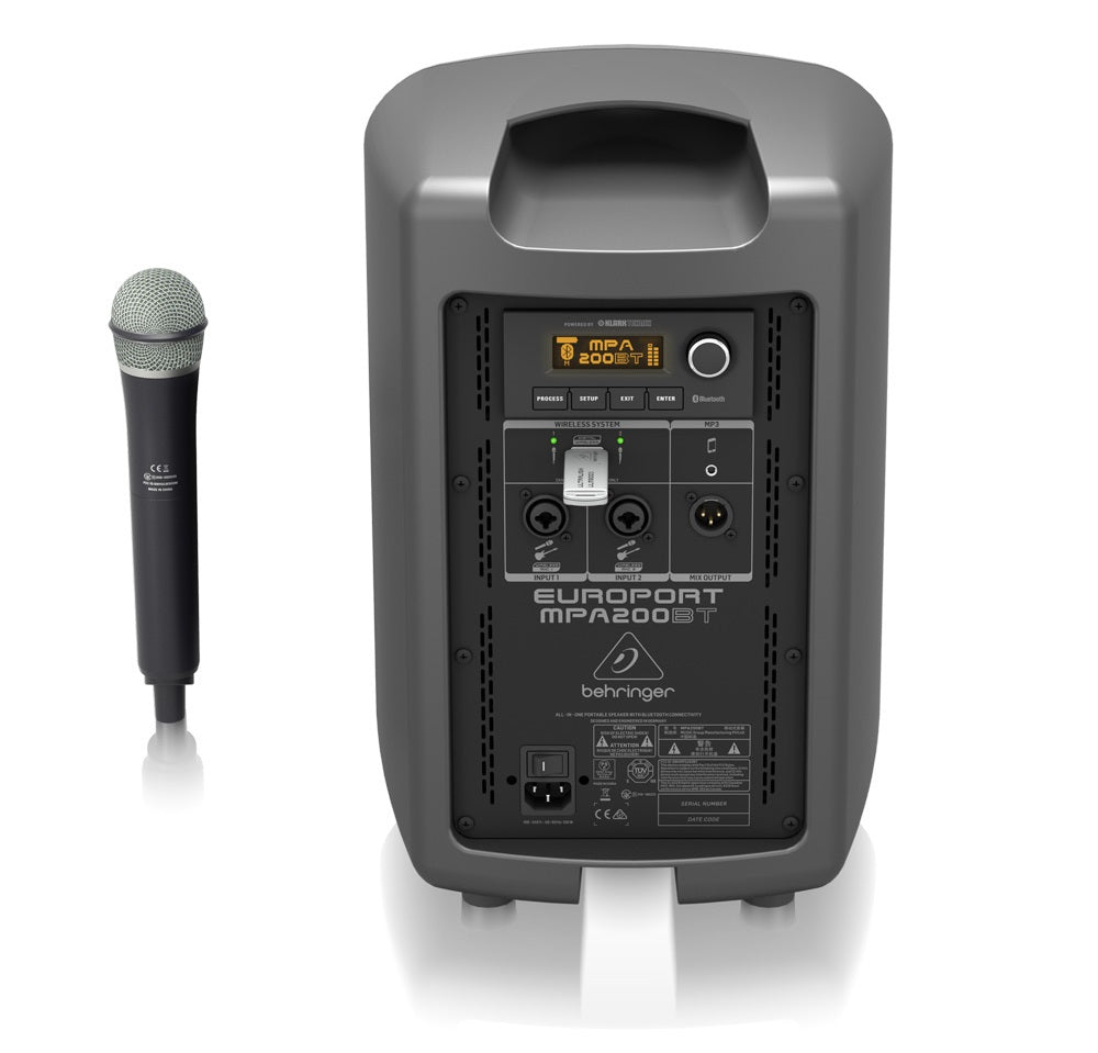 BEHRINGER MPA200BT CASSA ATTIVA + MICROFONO WIRELESS + STREAMING AUDIO BLUETOOTH 200W