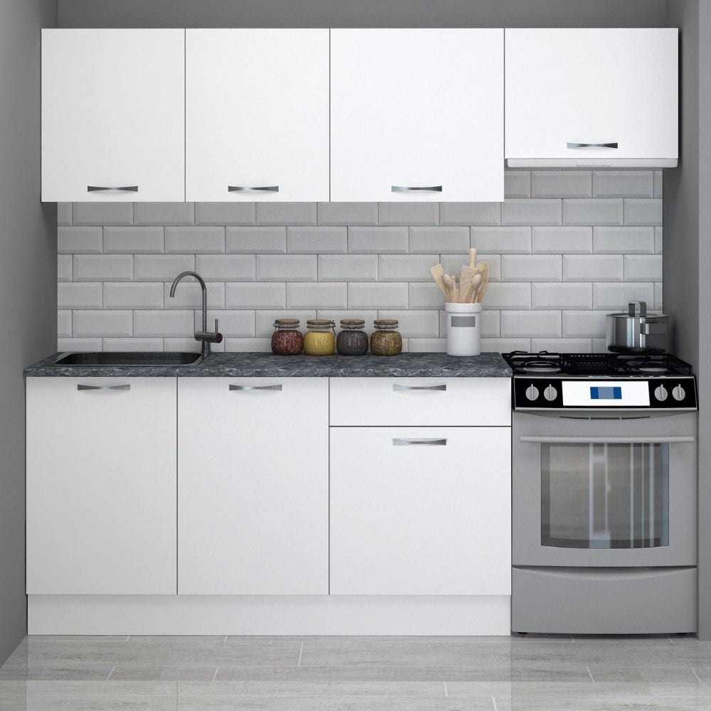 Cucina Frosinone 220 bianca con elettrodomestici