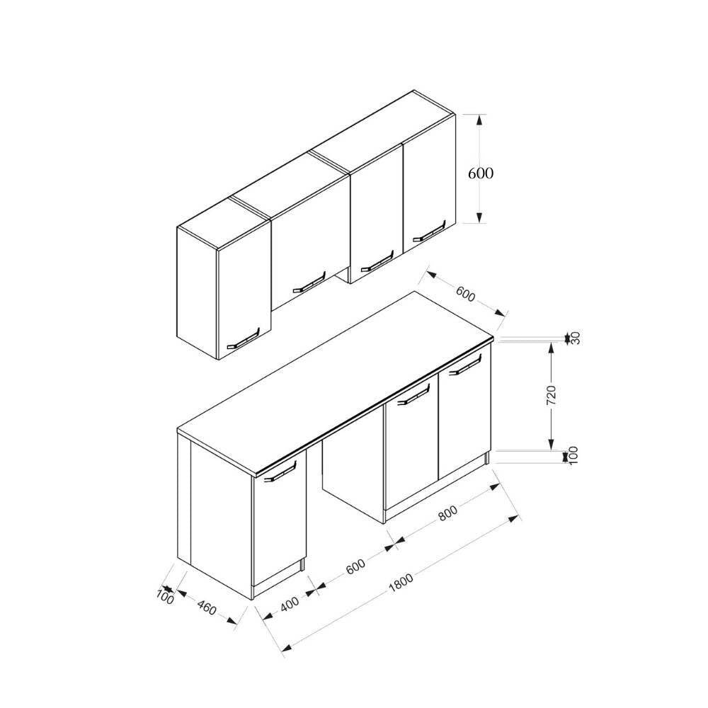 Cucina Sumy 180 cm cemento