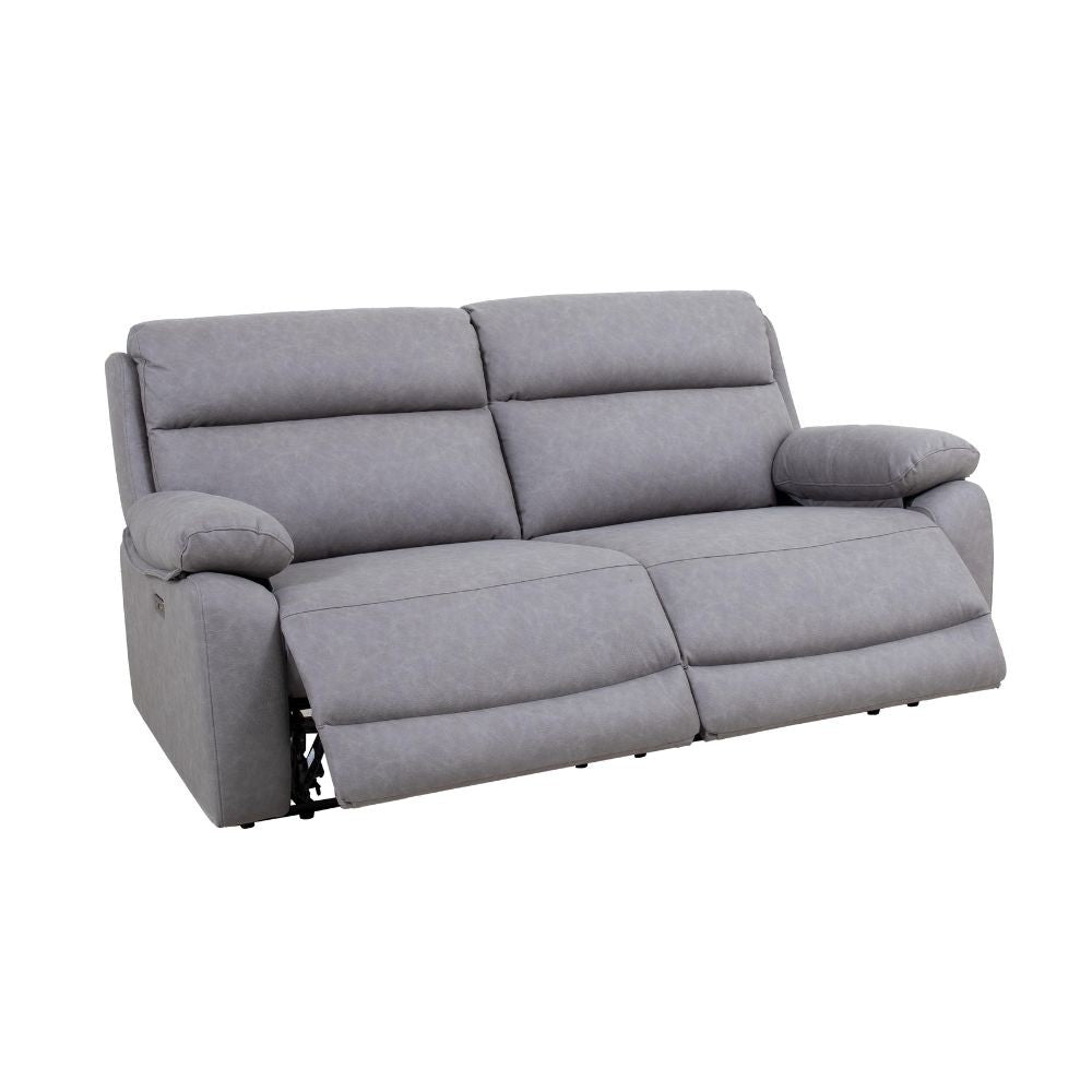 Divano 2 Posti maxi Siviglia doppio recliner elettrico nabuk light grey