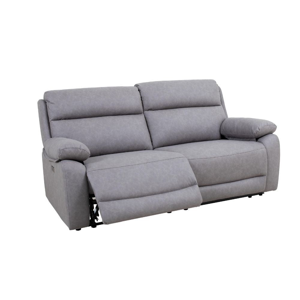 Divano 2 Posti maxi Siviglia doppio recliner elettrico nabuk light grey