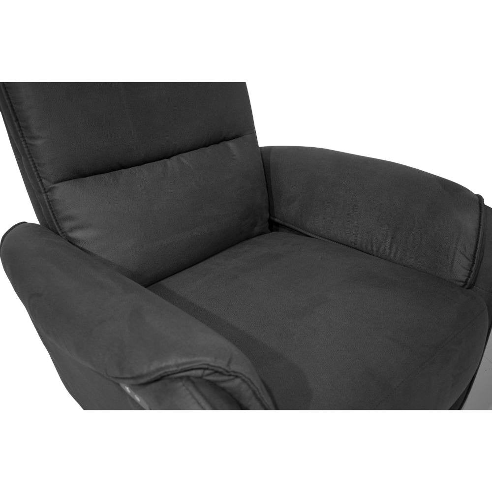 Poltrona Thun recliner elettrico effetto nabuk grigio