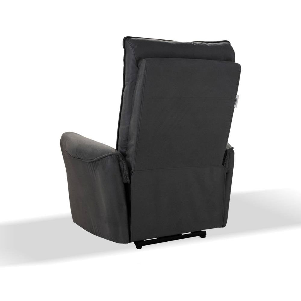 Poltrona Thun recliner elettrico effetto nabuk grigio