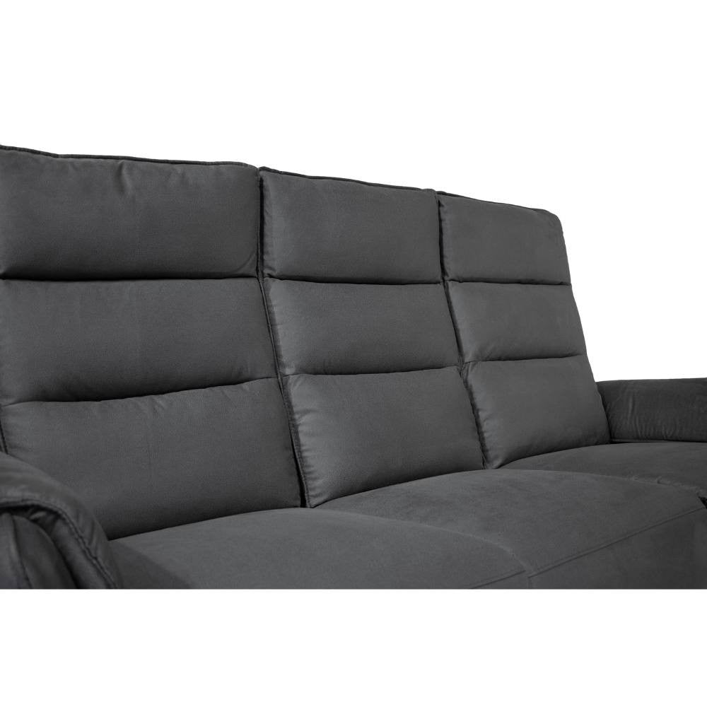 Divano 3 posti Thun 2 recliner elettrici effetto nabuk grigio