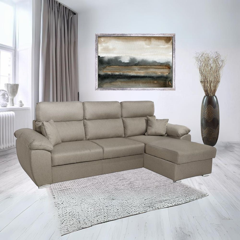 Divano Como II con penisola contenitore grigio rabbit Twist03