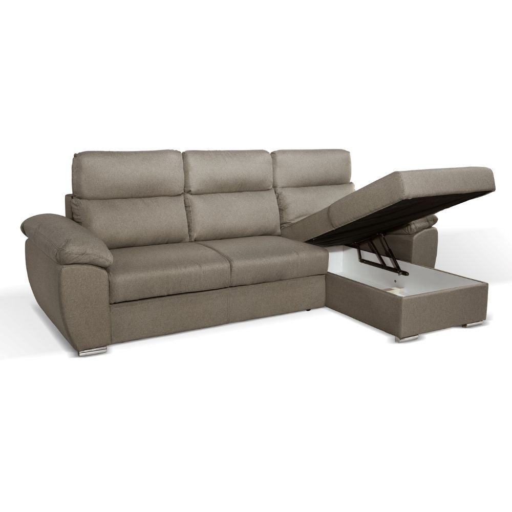 Divano Como II con penisola contenitore grigio rabbit Twist03