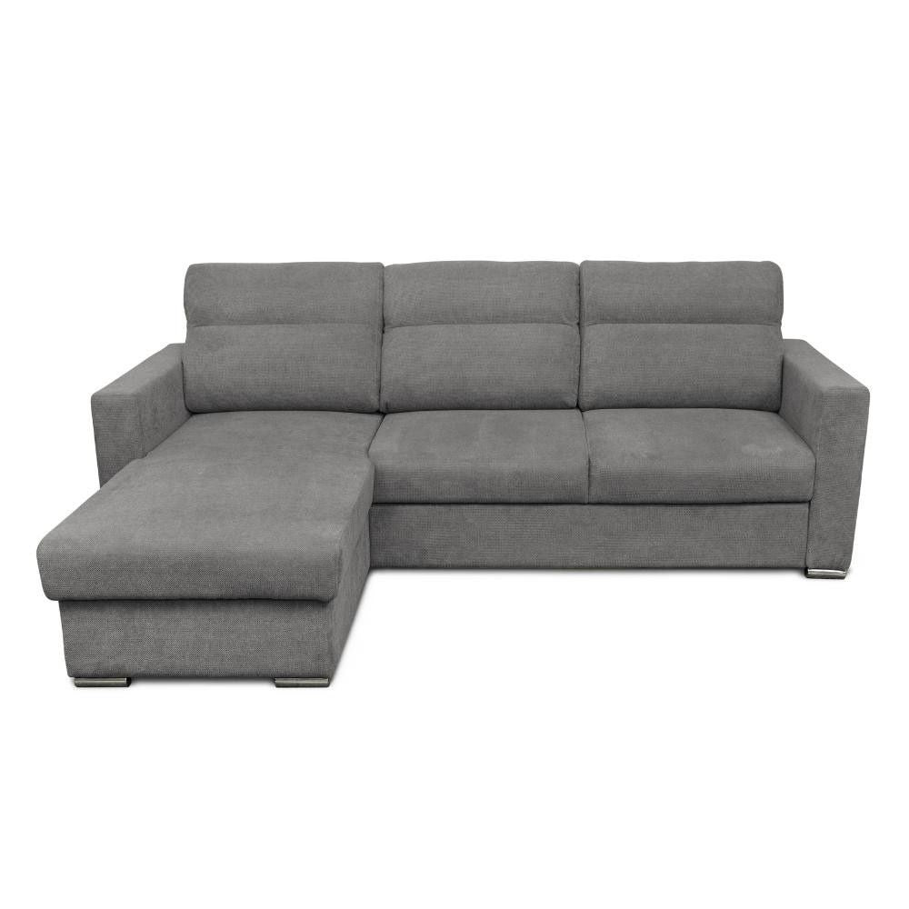 Divano Kendall angolare con penisola reversibile letto estraibile grigio Barrel 90