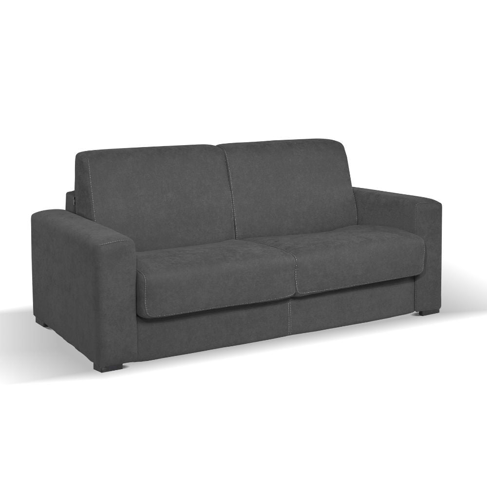 Divano letto Kriog 3 posti con braccioli squadrati gonzaga colore antracite