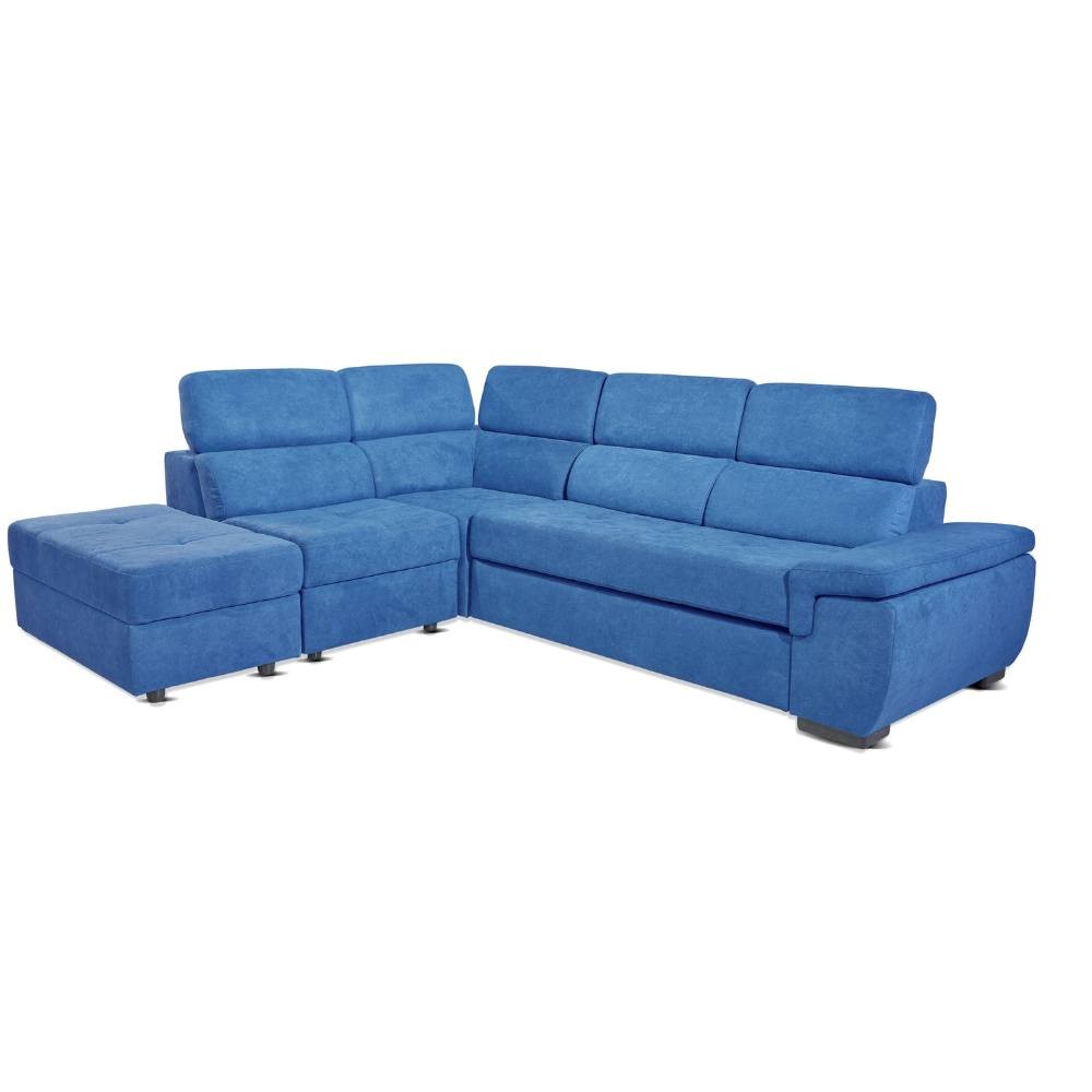 Divano letto Lughen contenitore 5 elementi reversibili colore blu oceano