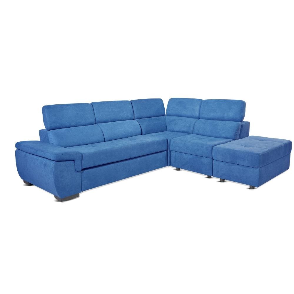 Divano letto Lughen contenitore 5 elementi reversibili colore blu oceano
