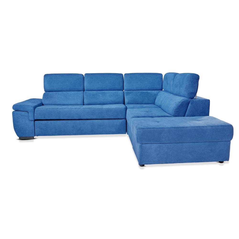Divano letto Lughen contenitore 5 elementi reversibili colore blu oceano