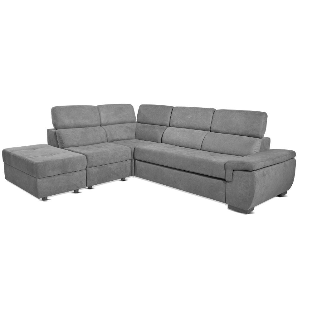 Divano letto Lughen contenitore 5 elementi reversibili colore elephant