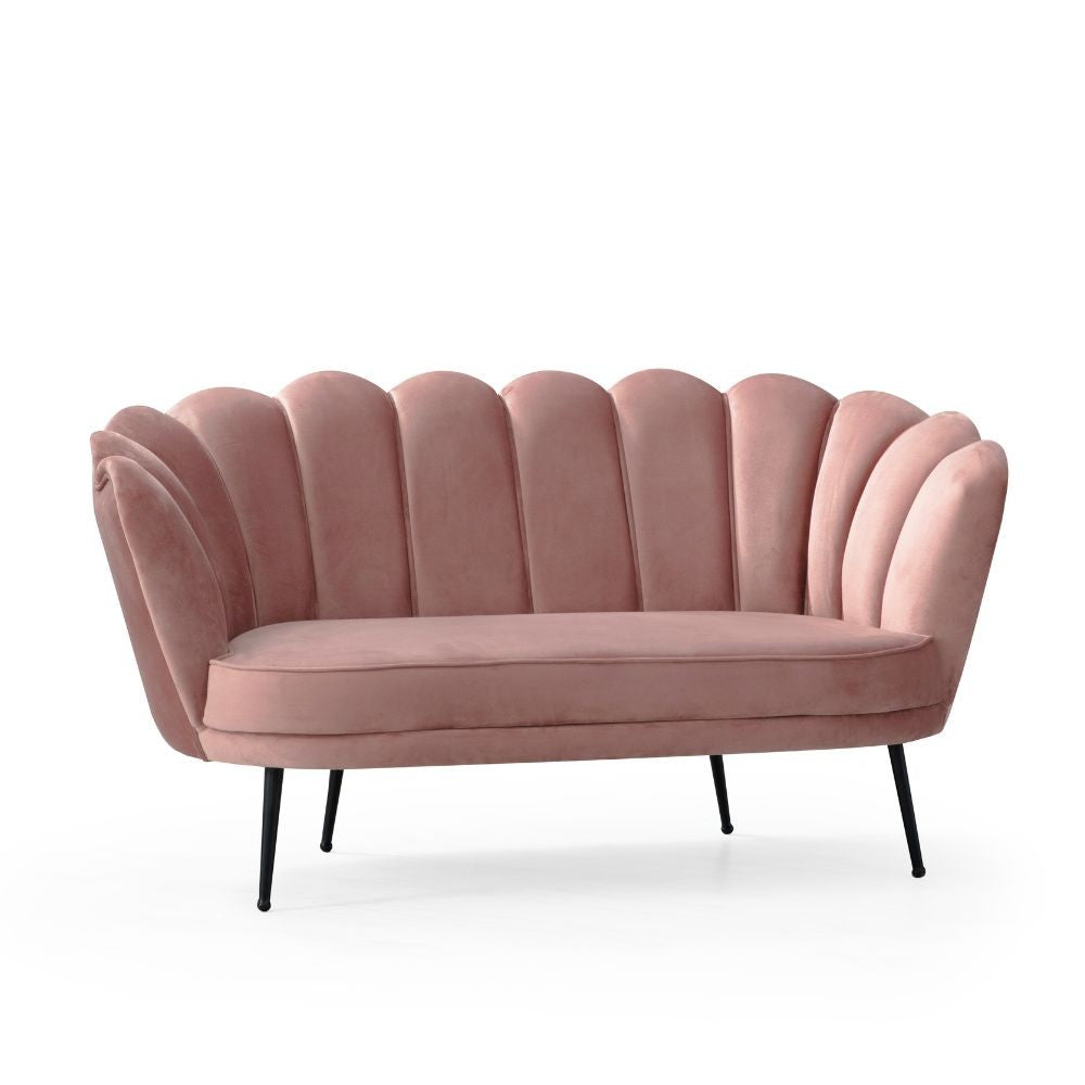 Divano Orel in velluto rosa Sinfonia 6 con piedini neri