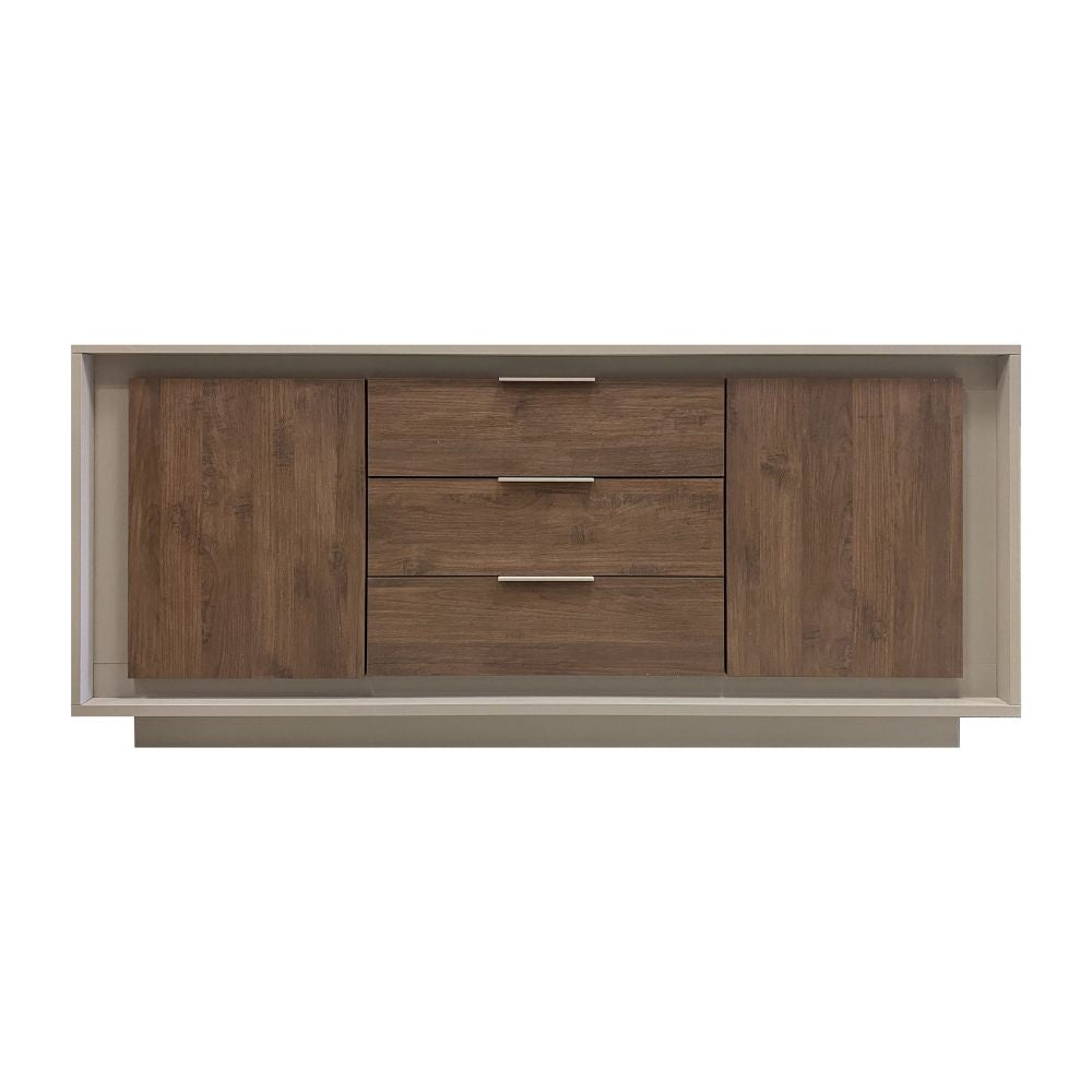 Madia Open 2 ante e 3 cassetti colore cashmere e noce mercure