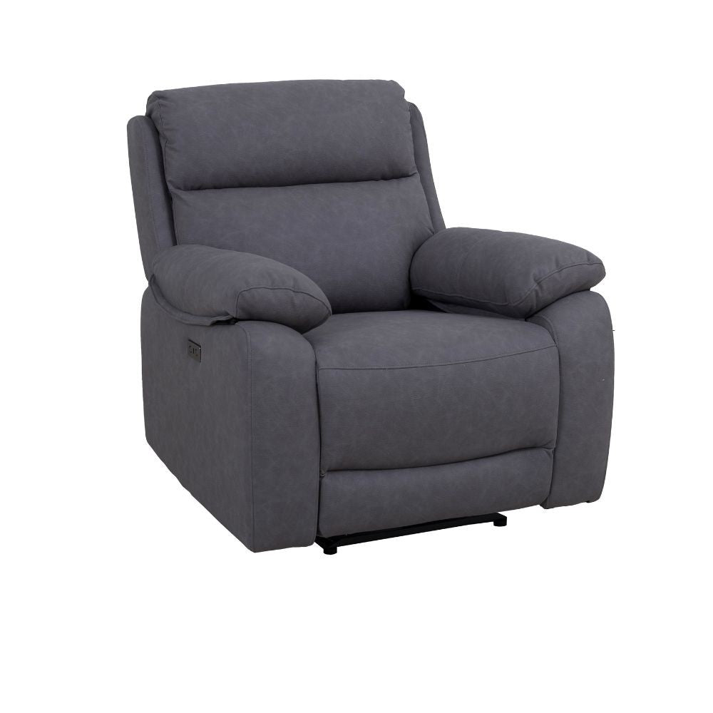 Poltrona Siviglia recliner elettrico Nabuk antracite