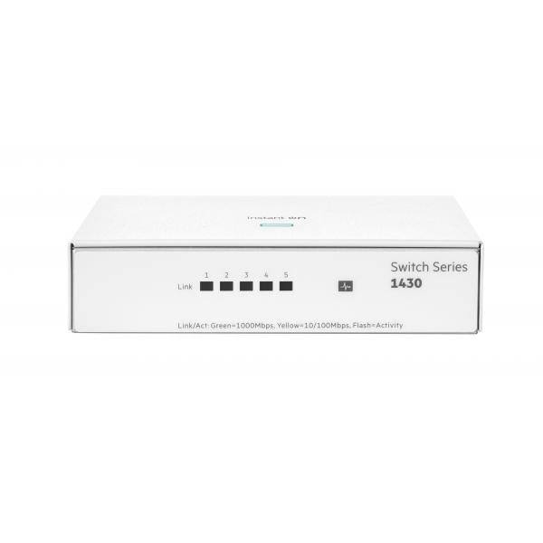 HPE Aruba Networking Networking Instant On Switch 5p Gigabit 1430 (Aruba Instant On 1430 5G - Unmanaged L2 Gigabit Ethernet - [10/100/1000] White - Warranty: 12M)HpeR8R44A