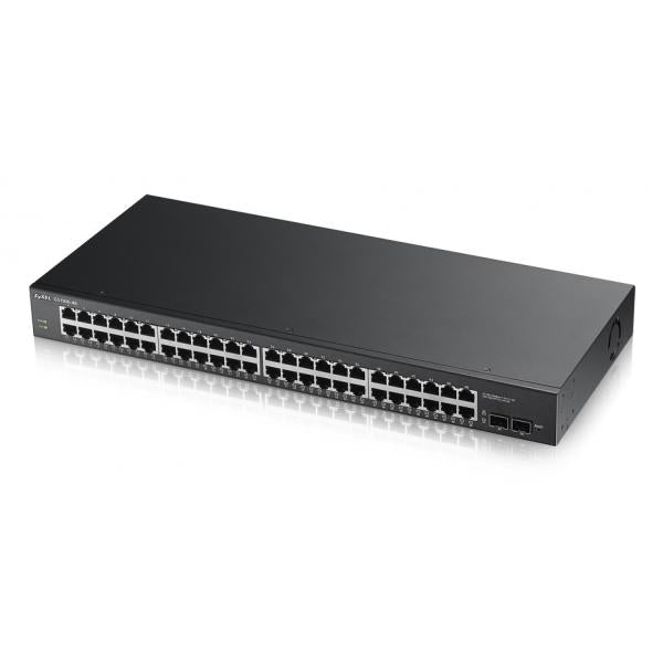 Zyxel GS1900-48-GB0102F switch di rete Gestito L2 Gigabit Ethernet [10/100/1000] Nero (Zyxel GS1900 Series GS1900-48 - Switch - managed - smart - 48 x 10/100/1000 + 2 x Gigabit SFP [uplink] - desktop, rack-mountable - for Zyxel SFP-BX1310, BX1490-10,...