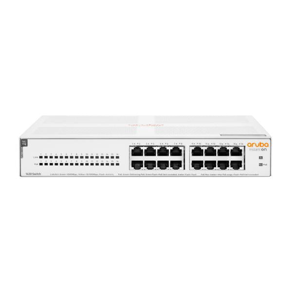 Aruba Instant On 1430 16G Class4 PoE 124W Non gestito L2 Gigabit Ethernet [10/100/1000] Supporto Power over Ethernet [PoE] 1U Bianco (Aruba Instant On 1430 16G - Class4 Poe 124W Unmanaged L2 - Gigabit Ethernet [10/100/1000] Power Over Ethernet [Poe] ...