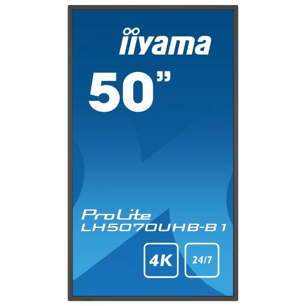 Iiyama LH5070UHB-B1 visualizzatore di messaggi Pannello piatto per segnaletica digitale 125,7 cm [49.5] VA 700 cd/m 4K Ultra HD Nero Processore integrato Android 9.0 24/7 (iiyama ProLite LH5070UHB-B1 50' Large Format Display with 24/7, 4K UHD, Androi...