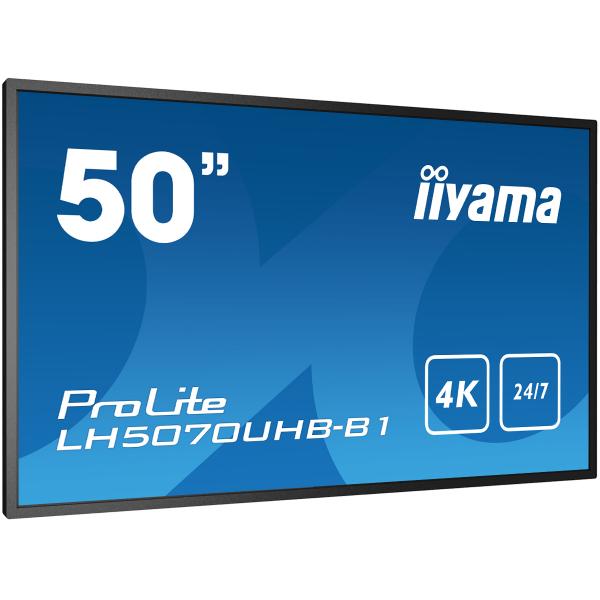 Iiyama LH5070UHB-B1 visualizzatore di messaggi Pannello piatto per segnaletica digitale 125,7 cm [49.5] VA 700 cd/m 4K Ultra HD Nero Processore integrato Android 9.0 24/7 (LH5070UHB-B1 55IN 139.70CM VA P)Iiyama4948570120505LH5070UHB-B1
