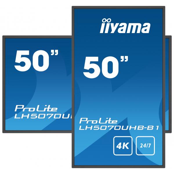 Iiyama LH5070UHB-B1 visualizzatore di messaggi Pannello piatto per segnaletica digitale 125,7 cm [49.5] VA 700 cd/m 4K Ultra HD Nero Processore integrato Android 9.0 24/7 (iiyama ProLite LH5070UHB-B1 50' Large Format Display with 24/7, 4K UHD, Androi...