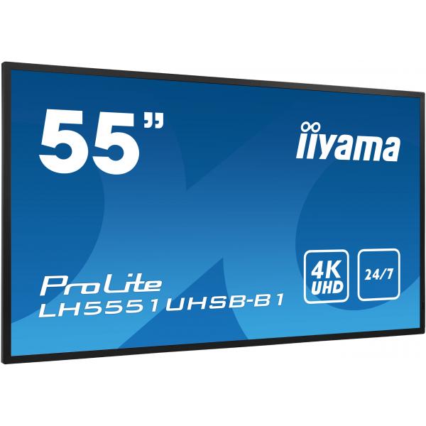 Iiyama LH5551UHSB-B1 visualizzatore di messaggi Pannello piatto interattivo 137,2 cm [54] IPS 800 cd/m 4K Ultra HD Nero 24/7 (iiyama LH5551UHSB-B1 Signage Display Interactive flat panel 137.2 cm [54'] IPS 800 cd/m 4K Ultra HD Black 24/7)Iiyama4948570...