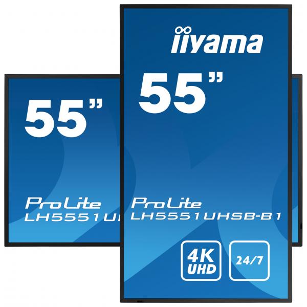 Iiyama LH5551UHSB-B1 visualizzatore di messaggi Pannello piatto interattivo 137,2 cm [54] IPS 800 cd/m 4K Ultra HD Nero 24/7 (iiyama LH5551UHSB-B1 Signage Display Interactive flat panel 137.2 cm [54'] IPS 800 cd/m 4K Ultra HD Black 24/7)Iiyama4948570...