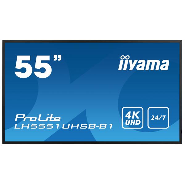 Iiyama LH5551UHSB-B1 visualizzatore di messaggi Pannello piatto interattivo 137,2 cm [54] IPS 800 cd/m 4K Ultra HD Nero 24/7 (iiyama LH5551UHSB-B1 Signage Display Interactive flat panel 137.2 cm [54'] IPS 800 cd/m 4K Ultra HD Black 24/7)Iiyama4948570...