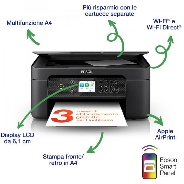 Epson Expression Home XP-4200 stampante multifunzione A4 getto d'inchiostro, stampa, copia, scansione, Display LCD 6.1cm, WiFi Direct, AirPrint, 3 mesi di inchiostro incluso con ReadyPrint (Epson Expression Home XP-4200 [3in1])Epson8715946702704C11CK65403