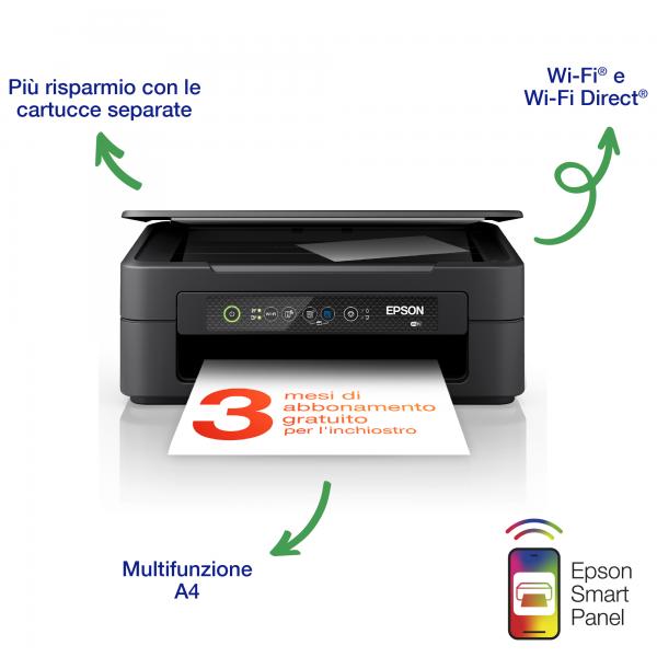 Epson Expression Home XP-2200 (Epson Expression Home XP-2200 - Stampante multifunzione - colore - ink-jet - A4/Legal [supporti] - fino a 8 ppm [stampa] - 50 fogli - USB, Wi-Fi - nero)Epson8715946702780C11CK67403