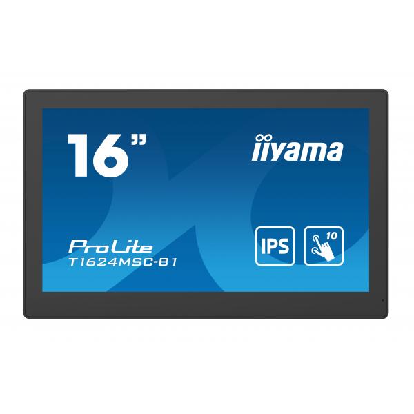 Iiyama T1624MSC-B1 Monitor PC 39,6 cm [15.6] 1920 x 1080 Pixel Full HD LED Touch screen Nero (iiyama T1624MSC-B1 Signage Display Interactive flat panel 39.6 cm [15.6'] IPS 450 cd/m? Full HD Black Touchscreen 24/7)IiyamaT1624MSC-B1