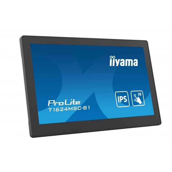Iiyama T1624MSC-B1 Monitor PC 39,6 cm [15.6] 1920 x 1080 Pixel Full HD LED Touch screen Nero (iiyama T1624MSC-B1 Signage Display Interactive flat panel 39.6 cm [15.6'] IPS 450 cd/m? Full HD Black Touchscreen 24/7)IiyamaT1624MSC-B1