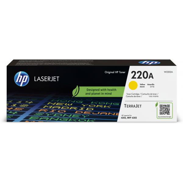 HP Cartuccia toner originale giallo LaserJet 220A (HP 220A YELLOW ORIGINAL LASERJET TONER)HpW2202A
